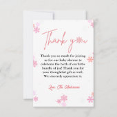 Carte de remerciements de Baby shower de snowflake (Devant)