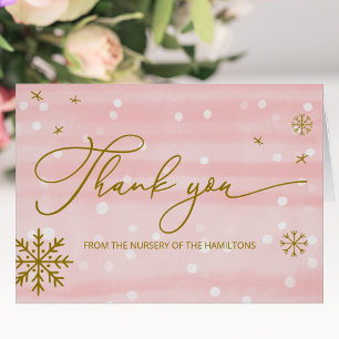 Carte de remerciements de Baby shower de Snowflake