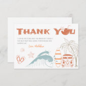Carte de remerciements de Baby shower de Surf bébé (Devant / Derrière)