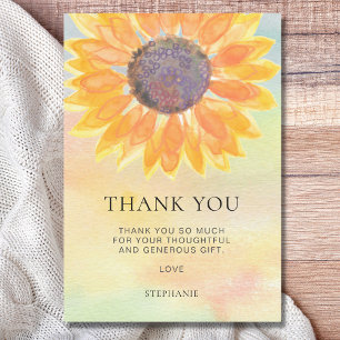 Carte de remerciements de Baby shower de tournesol