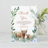 Carte de remerciements de Baby shower de veau de v (Debout devant)