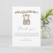 Carte de remerciements de Baby shower de vêtements (Debout devant)