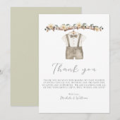 Carte de remerciements de Baby shower de vêtements (Devant / Derrière)