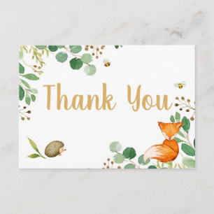 Carte de remerciements de Baby shower de Woodland