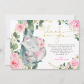 Carte de remerciements de Baby shower d'éléphants  (Devant)