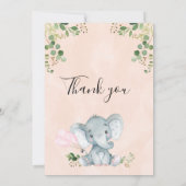 Carte de remerciements de Baby shower d'éléphants  (Dos)