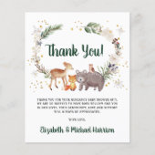 Carte de remerciements de Baby shower des animaux  (Devant)