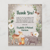 Carte de remerciements de Baby shower des animaux (Devant)