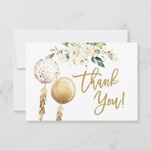 Carte de remerciements de baby shower des ballons (Devant)