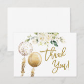 Carte de remerciements de baby shower des ballons (Devant / Derrière)