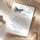Carte de remerciements de Baby shower des nuages d