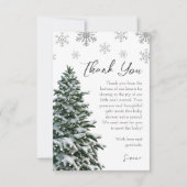 Carte de remerciements de Baby shower d'hiver (Devant)