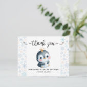 Carte de remerciements de Baby shower d'hiver de P (Debout devant)