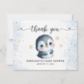 Carte de remerciements de Baby shower d'hiver de P (Devant)