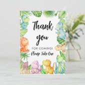 Carte de remerciements de Baby shower Dinosaur (Debout devant)