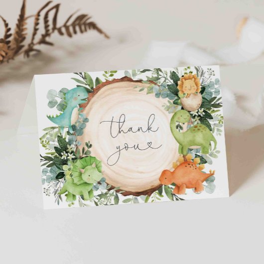Carte de remerciements de Baby shower Dinosaur