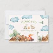 Carte de remerciements de Baby shower Dinosaur (Devant)