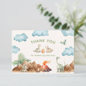 Carte de remerciements de Baby shower Dinosaur (Debout devant)