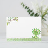 Carte de remerciements de Baby shower Dinosaur Ver (Debout devant)