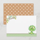 Carte de remerciements de Baby shower Dinosaur Ver (Devant / Derrière)