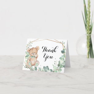 Carte de remerciements de Baby shower d'or Bear Gr