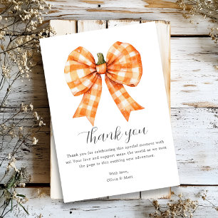 Carte de remerciements de Baby shower d'Orange Bow