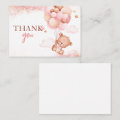 Carte de remerciements de Baby shower d'ours de Bo (Devant / Derrière)