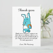 Carte de remerciements de Baby shower d'ours de cu (Debout devant)