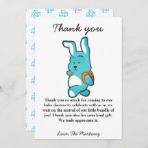Carte de remerciements de Baby shower d'ours de cu