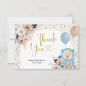 Carte de remerciements de Baby shower d'ours de sa (Devant)