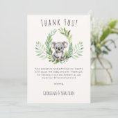 Carte de remerciements de Baby shower d'ours Koala (Debout devant)