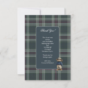 Carte de remerciements de Baby shower d'ours Tarta