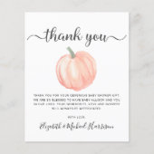 Carte de remerciements de Baby shower du Citrouill (Devant)