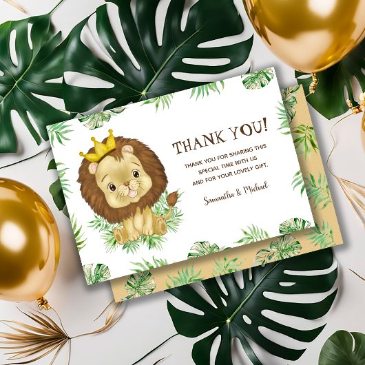 Carte de remerciements de Baby shower du roi Lion