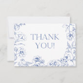 Carte de remerciements de Baby shower Dusty Blue (Devant)