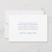 Carte de remerciements de Baby shower Dusty Blue (Dos)