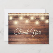 Carte de remerciements de Baby shower en bois neut (Devant)