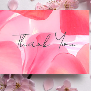 Carte de remerciements de Baby shower en fleur ros