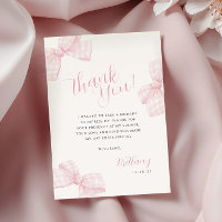 carte de remerciements de Baby shower En vichy Bow