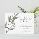 Carte de remerciements de Baby shower Eucalyptus (Debout devant)