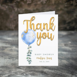 Carte de remerciements de Baby shower Eucalyptus B