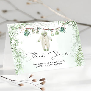 Carte de remerciements de Baby shower Eucalyptus L