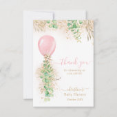 Carte de remerciements de Baby shower Eucalyptus r (Devant)
