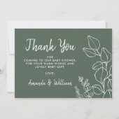 Carte de remerciements de Baby shower Eucalyptus V (Devant)