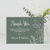 Carte de remerciements de Baby shower Eucalyptus V (Debout devant)