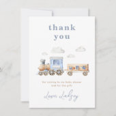 Carte de remerciements de Baby shower ferroviaire (Devant)