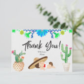 Carte de remerciements de Baby shower Fiesta Baby  (Debout devant)