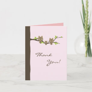 Carte de remerciements de baby shower (fille)