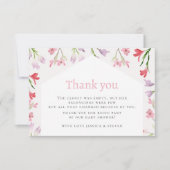 Carte de remerciements de Baby shower fille à l'aq (Devant)