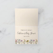 Carte de remerciements de Baby shower Fleur sauvag (Intérieur)